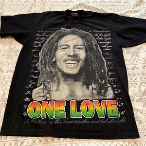 Vintage Black Bob Marley  'One Love' Graphic T-Shirt